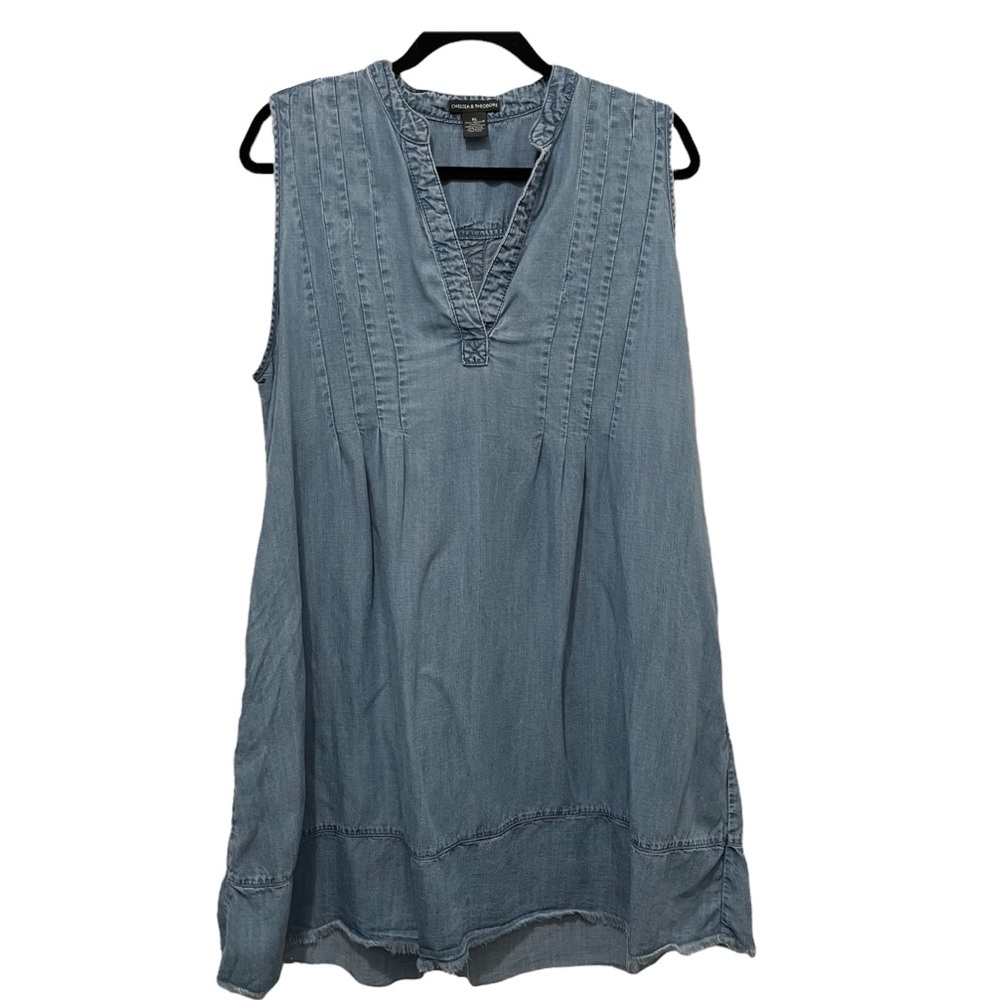 Denim Chambray Blue Chelsea & Theodore Mini Dress